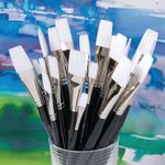Flat White Paint Brush Blk Hdl Pk30