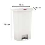 Slim Jim Pedal Bin Resin 90L White