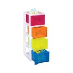 Slim 4Drw Storage Tower 6L Clr/Ast