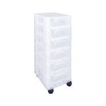 Slim 6Drw Storage Tower 3.5L Clr