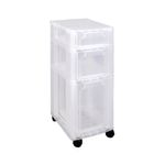Slim 3Drw Storage Tower Clear
