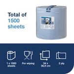 Tork W1 Wiping Paper Plus 2-Ply Blue