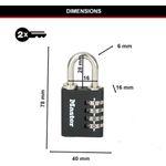 Master Lock Comb Padl +Override Key