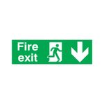 Signslab Fire Exit Man Arrw Down Pvc