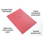 Silvine Rec Ex Book 64P A4 Red Pk10