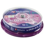 Verbatim Dvd+R 8X Dbl Lyr Slvr Pk10