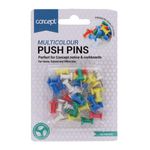 Concept Pkt.30 Coloured Push Pins (Carto