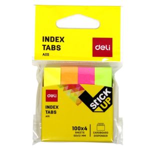 Deli Index Tabs Paper 50X12Mm 4 Cols