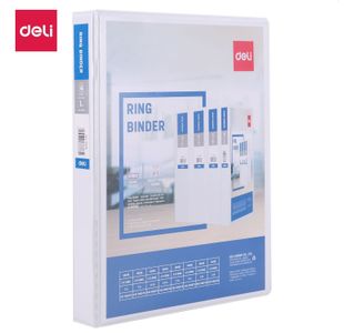 Deli Pres Ring Binder White 4 Ring 25Mm