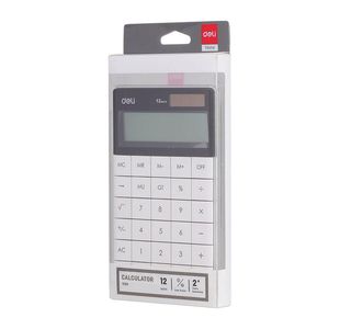 Deli Semi Desk Calculator 12 Digit White