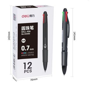 Deli 4 Colour Ballpen 0.7Mm Bx12