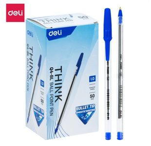 Deli Eq4 Think Ballpen Medium Blue Bx50