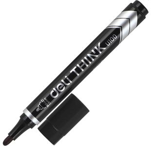 Deli Think Perm Marker Bullet Tip Blk