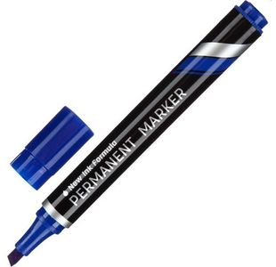 Deli Think Perm Marker Chisel Tip Blue
