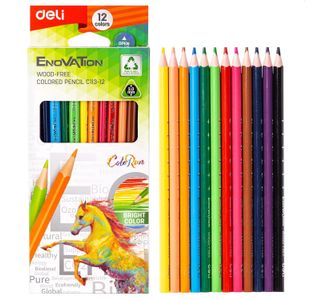 Deli Wood Free Colour Pencils Pk12