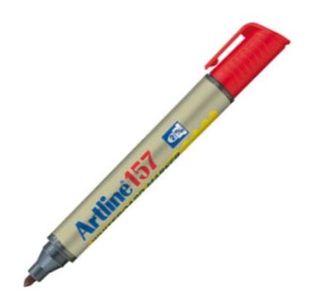Artline 157 Dry Wipe Mkr Bullet Red Bx12
