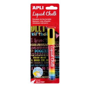 Apli Chalk Marker 5Mm Yellow Carded