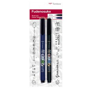 Fudenosuke Brush Pen & Marker Pack Of 2