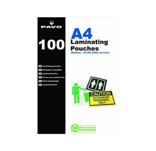 Pavo Lam Pouch A4 200Mic Bx100
