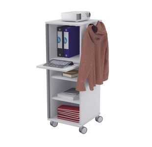 Office Caddy Shelves - Metal Door/Grey