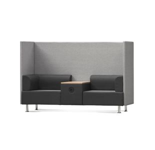 Be Soft Double Booth + Table - Grey