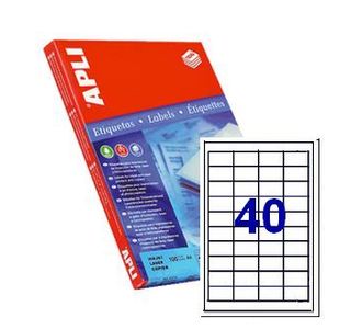 Apli 1286 Laser/Copier Labels 40Up