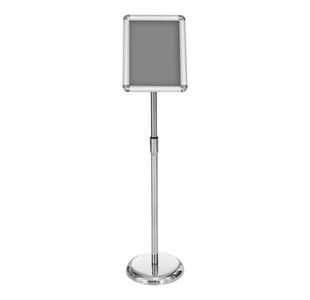 Silver A4 Lobby Stand Adjustable