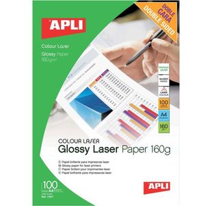 Apli Laser Glossy Ds Paper A4 160G Pk100