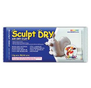 Sculpt-Dry Air Hardening Clay, 1Kg White