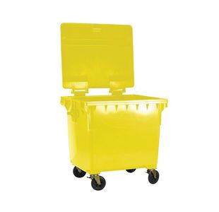 2Work Wheelie Bin 660L W/Lck Ld Ylw