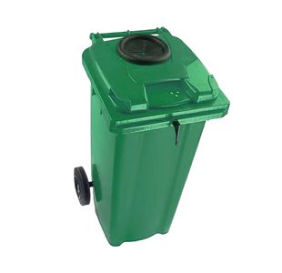 2Work Wheelie Bin 360L Bot/Lock Grn