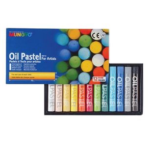 Mungyo, Round Oil Pastels, 12 Asstd Cols