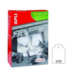 Apli 392 Strung Tags, White 36X53Mm