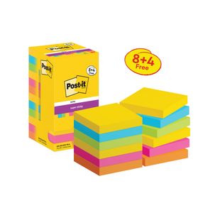 Post-It S/Stick 76X76 90S Crnvl Pk12