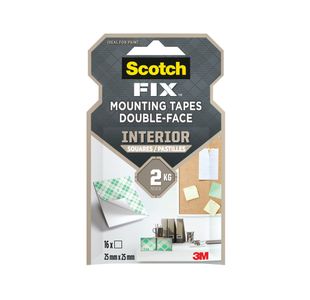 Scotch-Fix Ds Int Mnt Sq 25X25Mm P16