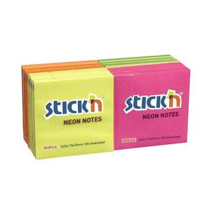 Valx Sticky Notes 76X76Mm Neon Astd Pk12