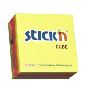 Valx Sticky Notes Cube76X76Mm Neon Asstd