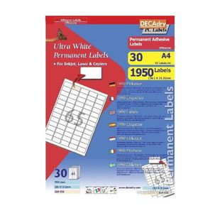 Decadry Sheet Labels 65Up Pk30