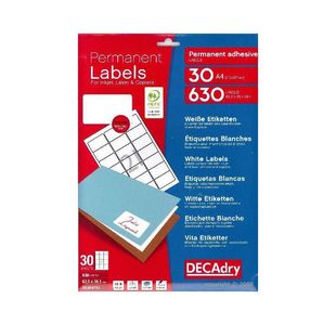 Decadry Sheet Labels 21Up Pk30