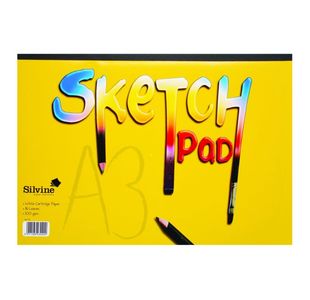 Silvine Sketch Pads A3 100Gm Pk12