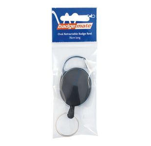 Badge Reel Oval Plastic/Metal Bx10