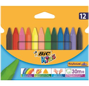 Bic Kids Plastidec Triangle Crayons Pk12