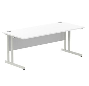 Impulse 1400X800 Desk Cntlvr Wh Sl