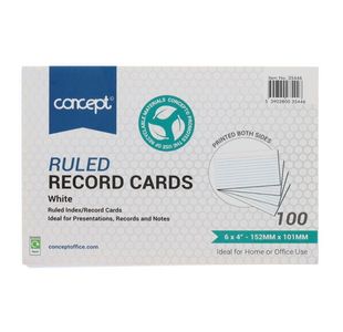 Concept Pkt.100 6�X4� Ruled Record C