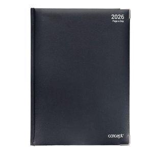 Concept 2026 A4 Diary Page A Day - Black