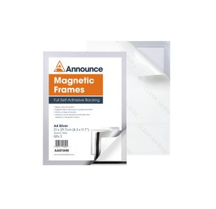 Announce Magnetic Frames A4 Slv Pk2