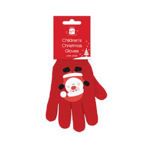 Childrens Xmas Gloves Pk12