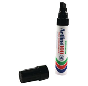 Artline 100 Black Chisel Perm Marker Pk4