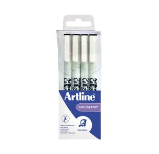 Artline Calligraphy Pen Black Pk4
