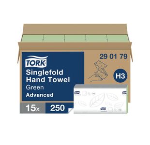 H3 Grn Single-Fold Paper Towel Pk15